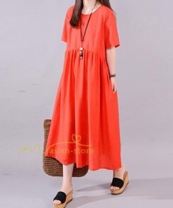 ミディアム | ワンピース 綿麻混ワンピース レディース 春 コットンリネン ロングワンピース 体型カバー ゆったり 着痩せ 30代 50代 カジュアル 韓国ファッション 40代 上品