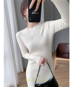 ニットワンピース | タイト ワンピース ニット レディース 秋冬 ワンピース 結婚式 ミモレ丈 ロング丈 着痩せ 通勤 上品 オフィス 高級感 おしゃれ 暖か