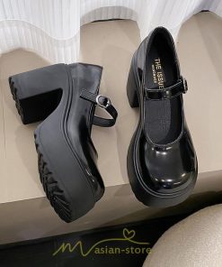 ローファー | パンプス ハイヒール レディース グランドトゥ 厚底 太ヒール スムース 美脚 ハロウィン 演出 可愛い 疲れない 韓国風 人気 歩きやすい 小柄