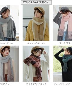 マフラー | フリンジレディース リバーシブル 大判 秋冬 厚手無地 ストール かわいい リバーシブル