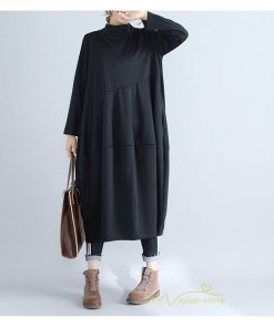 マキシ | ワンピース レディース 春秋 長袖 ゆったり ロング丈ワンピース シンプル 体型カバー 大きいサイズ 新作 カジュアル きれいめ 無地 30代 40代 着痩せ