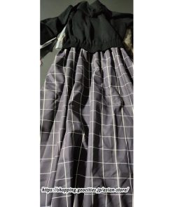 マキシ | ニットワンピース ドッキングワンピース 無地 チェック柄 黒 グレー 切り替え ワンピース 秋冬 フレアスカート 長袖 ニットトップス 切替 フェイクレイヤード