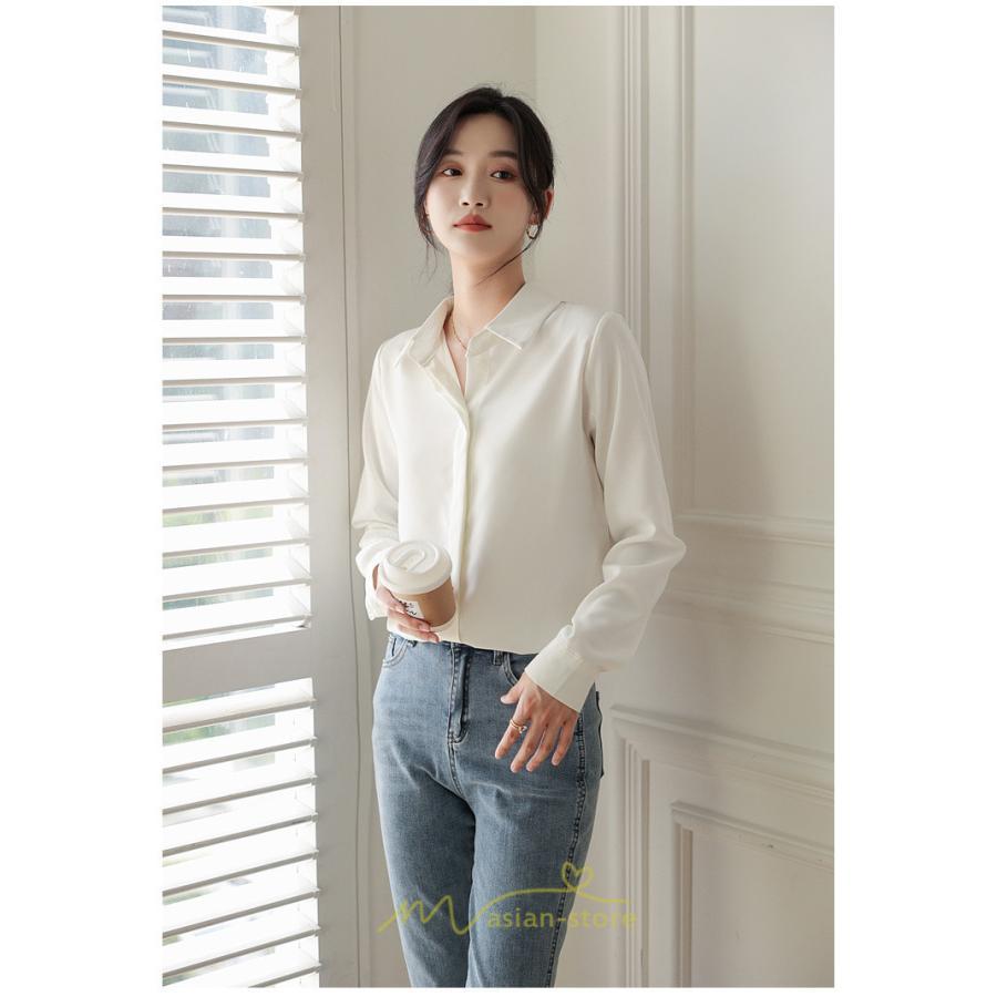 シャツ・ブラウス | ブラウス レディース オフィス 白 ホワイト おしゃれ 長袖 シャツカジュアル 制服 緑 グリーン シフォン 通勤 OL 二次会 上品 お仕事 デート お出かけ 女子会