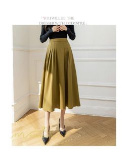 スカート | Aラインレディース 着痩せ 秋 冬 新作 ハイウエスト ロング丈 ウエストゴム 20代 30代 カジュアル OL ビジネス 秋冬 40代 コーデ 50代