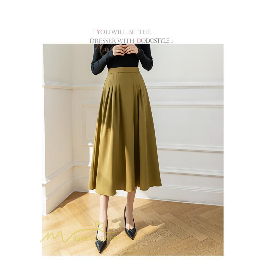 スカート | Aラインレディース 着痩せ 秋 冬 新作 ハイウエスト ロング丈 ウエストゴム 20代 30代 カジュアル OL ビジネス 秋冬 40代 コーデ 50代