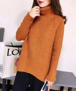 ニット・セーター | リブニットトップス タートルネック 韓国