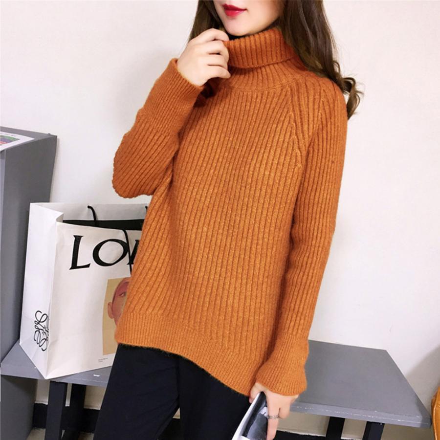 ニット・セーター | リブニットトップス タートルネック 韓国