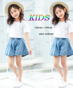 (子供)その他 | 子供服 デニムショートパンツ KIDS 韓国服 ジュニアサイズ 子ども服 女の子 ファッション ボトムス キッズ 小学生コーデ