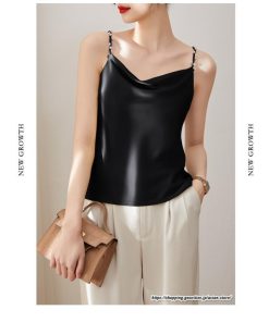 キャミソール タンクトップ | キャミソール サテン インナー レディース 重ね着 キャミ サテン生地 下着 肌着 ノースリーブ 光沢感のあるキャミソール 春 夏 秋 滑らかな手触り トップス