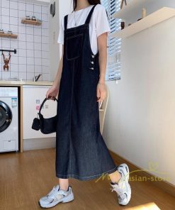 オーバーオール サロペット | レディース レディス ボトムス ジャンバースカート サロペット ロング丈 無地 20代30代40代 ワンピース デニムワンピース 体型カバー 2021 ゆったり ロング