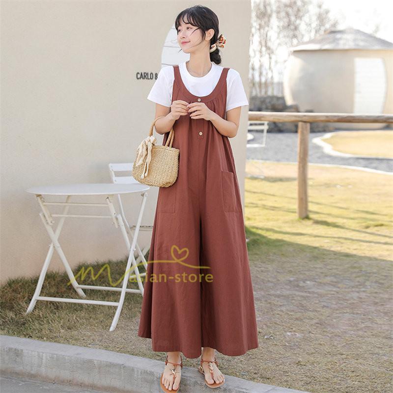 オーバーオール サロペット | サロペット レディース オールインワン 春夏 パンツ オーバーオール 秋冬 楽ちん ゆったり 無地 体型カバー カジュアル 気質 着痩せ ワイドパンツ 無地