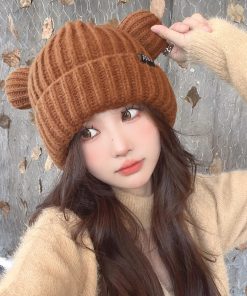 ニット帽 | くま耳レディース帽子 韓国風