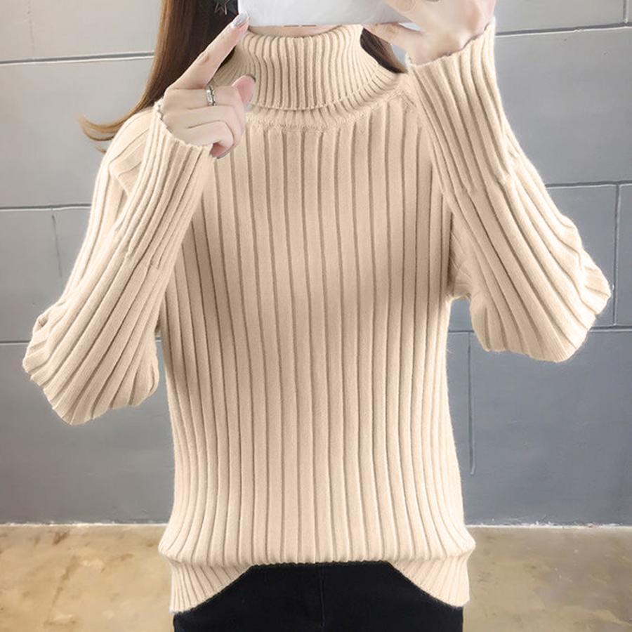 ニット・セーター | リブニットトップス タートルネック 韓国
