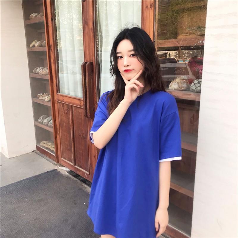 tシャツ・カットソー | Tシャツ 半袖 レディース カットソー バックギャザー トップス ビッグティーシャツ 2019春夏新作 大人気 ロングティーシャツ 可愛い シンプル ゆったり