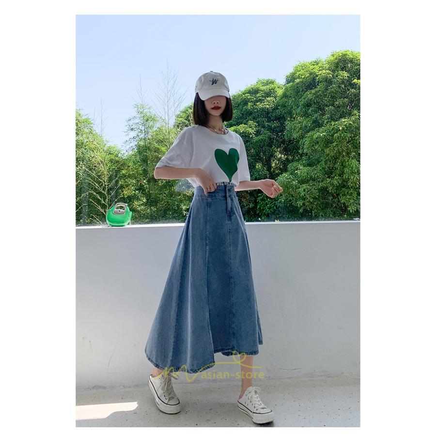 スカート | デニムロング レディース ロングボトムス フレア大きいサイズ 無地 シンプル 秋物 秋服 オシャレ キレイめ 秋冬