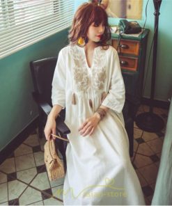 マキシ | リゾートワンピース レディース サマードレス ロング 五分袖 沖縄 旅行用 大人 20代 30代 40代 可愛い バカンス ふんわり フェミニン お洒落 民族風