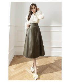 スカート | ロング秋冬 レディース フレア Aライン スリット 上品 フェミニン レザーかっこいい 通勤 OL キレイめ オフィス カジュアル