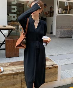ワンピース | キーネック 大人 おしゃれ ロングワンピ 秋冬 シンプル 上品 ニットレディース セーター暖かい