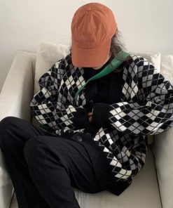 ニット・セーター | アーガイルカーディガン Vネック 長袖