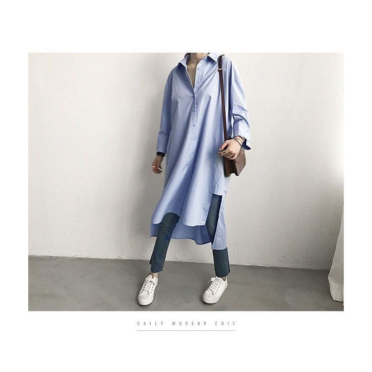 シャツ・ブラウス | ワンピース 秋服 レディース 長袖ワンピース シャツワンピース ロングシャツ ゆったり ブラウスシャツ 通学通勤 20代30代 40代50代 無地 トップス