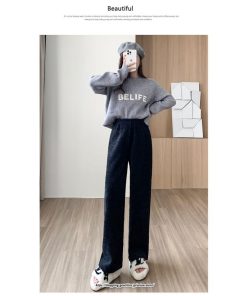 チノ・テーパード・ジョガー・スキニーパン | ワイドパンツ レディース 冬 秋 ニット きれいめ ボトムス ウエストゴム  ゆったり 体型カバー 着痩せ カジュアル 送料無料 10代20代30代40代50代