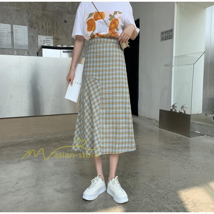 スカート | ボトムス レディース きれいめ 40代 30代 春秋 ロング丈 おしゃれ カジュアル 無地 通勤 OL 韓国風 チェック柄 通学 リゾート 着痩せ 20代 お出かけ