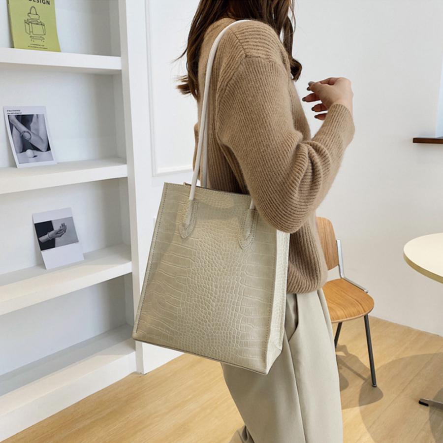 トートバッグ | ポーチ付き クロコダイル柄