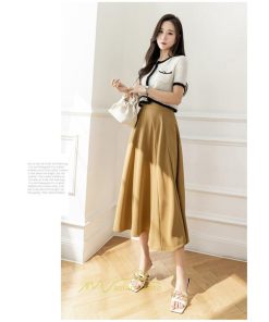 スカート | ロング丈 ボトムス レディース Aライン 上品 20代30代40代50代 カジュアル 通勤通学 お出かけ 夏物 韓国風 着痩せ 体系カバー エレガント