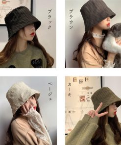 帽子 | サンバイザー レディース 韓国風 無地 バケットハット 両面着 ハット ヴィンテージ ぼうし コットン キャップ