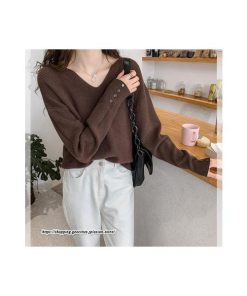 ニット・セーター | ニット カットソー セーター レディース トップス 秋冬 春 長袖 ニットセーター プルオーバー Vネック スリム ニットトップス 春秋 通勤 柔らかい 通学 伸縮性