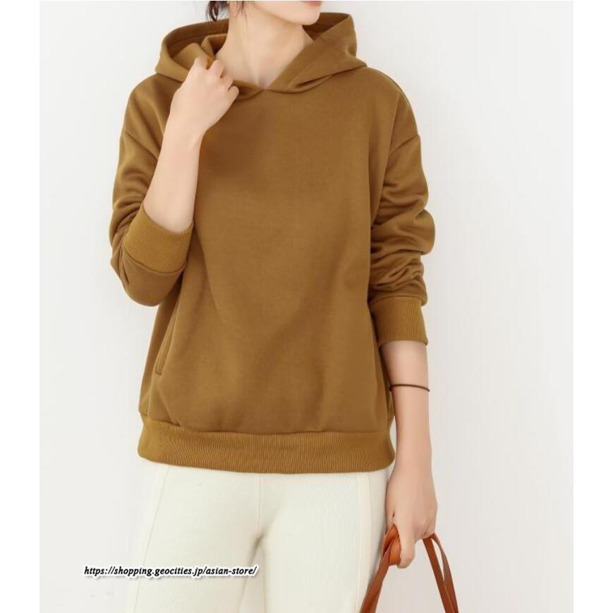 パーカー | バックパール プルオーバー 長袖 バックタック トレーナー レディース フェイクパール ゆったり フード付き 裏起毛 防風 厚手 防寒 秋冬 あったか