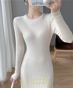 ニットワンピース | ロングワンピース ワンピース レディース ロング丈 秋 冬 マーメイド 着痩せ セクシー 足細効果 韓国風 20代30代40代50代 フェミニン