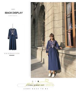 マキシ | ワンピース レディース エスニック風 ボヘミアン ロング丈 ロングワンピース 派手 ゆったり 民族風 長袖 綿麻 リゾート夏 海デート 海外旅行 丸首 秋 高品質