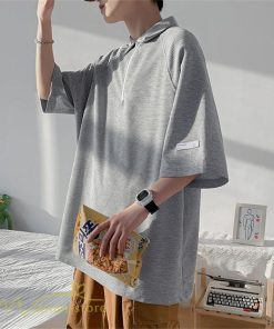 Tシャツ | ポロシャツ メンズ シャツ トップス 半袖 無地 シンプル カジュアル 夏新作 大きいサイズ 黒 白 ゆったり サマーシャツ ファスナー 大きいサイズ 体型カバー