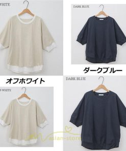 シャツ・ブラウス | ブラウス トップス ｔシャツ 半袖 体型カバー レディース シャツ 20代 30代 40代 ママ 50代 60代 大人 無地 ファッション 夏服 新作 2022 綿麻 ゆったり 丸首