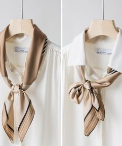 その他小物 | シルク風スカーフ 首巻き 配色バンダナ