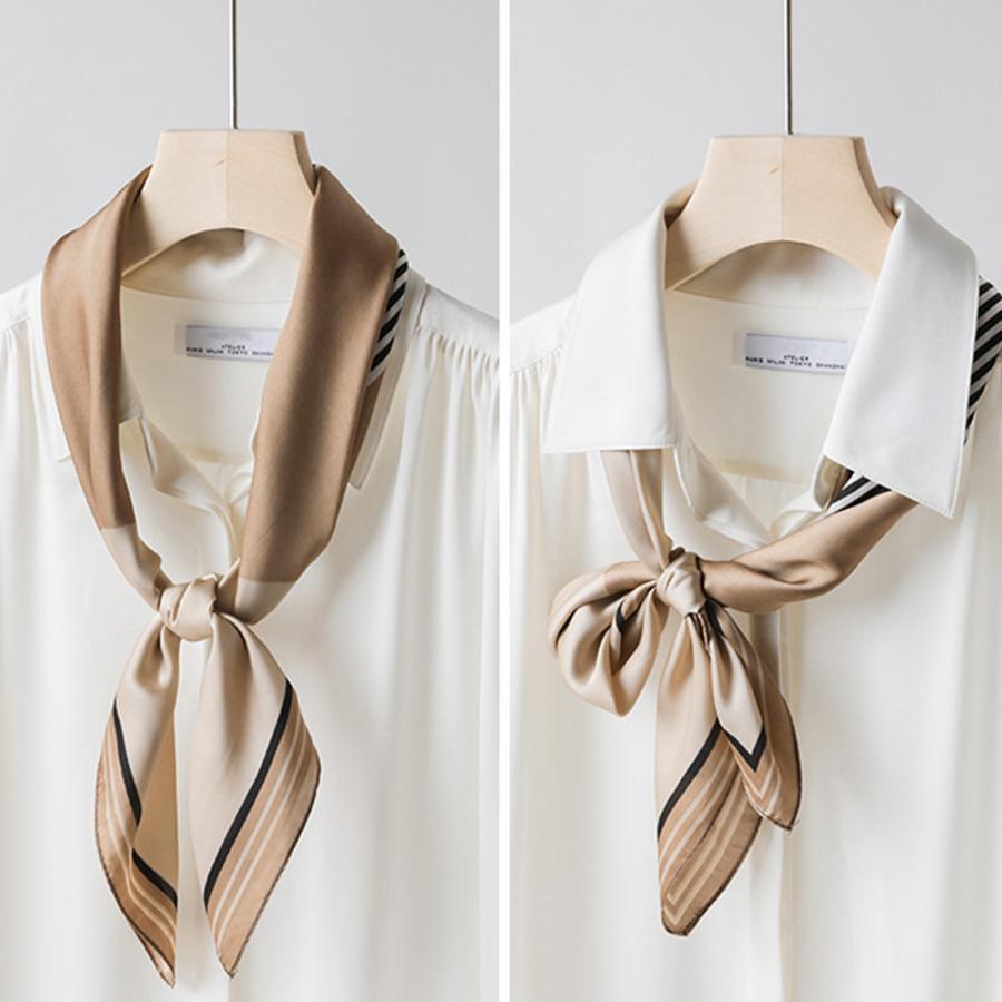 その他小物 | シルク風スカーフ 首巻き 配色バンダナ