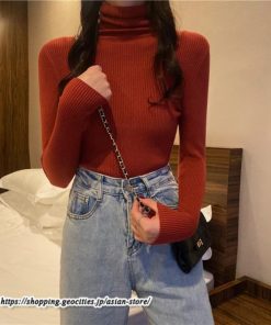 ニット・セーター | カットソー ニット レディース リブニット 長袖 秋冬 春 トップス スリム ストレッチ インナー 無地 プルオーバー 長袖カットソー 長袖ニット 通学通勤 着痩せ