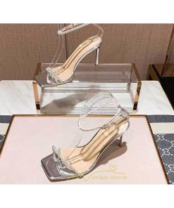 パンプス | ハイヒール サンダル 歩きやすい 美脚 ストラップ 6センチ8センチヒール シンプル レディース 脱げない 黒 リゾート 女性 華奢魅せ 旅行 お出かけ 夏物