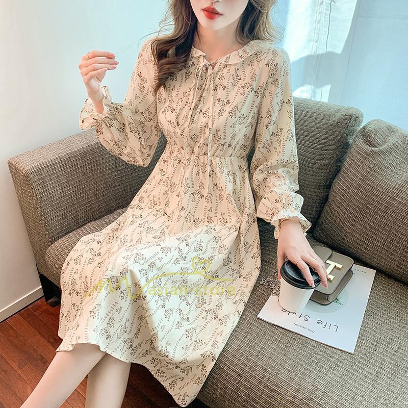 ミディアム | ワンピース レディース 長袖 膝丈ワンピー 春秋 きれいめワンピース オフィス ハイウエスト 春夏新作 通勤通学 カジュアル お出かけ 20代30代40代 エレガント