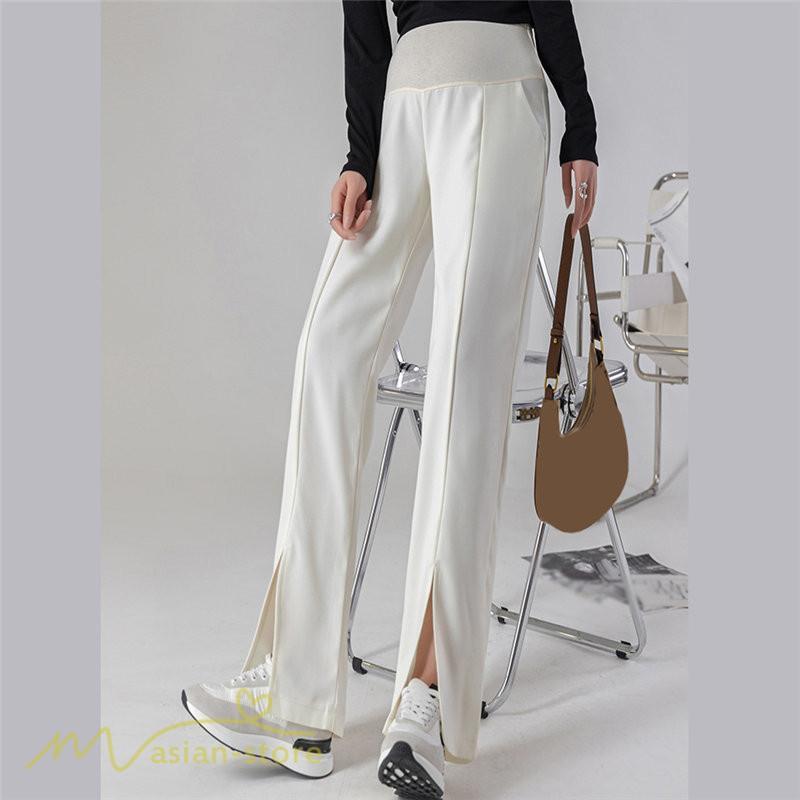 パンツ レギンス | マタニティパンツ ワイドパンツ 無地 妊婦服 おしゃれ ゆったり マタニティウェア パンツ 着痩せ 無地 サマーパンツ お出かけ 日常 ウエスト調整 裾口スリット