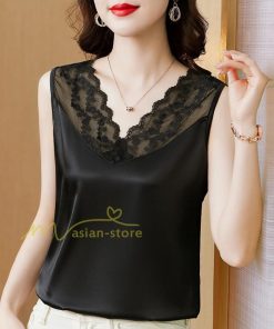 キャミソール タンクトップ | トップス タンクトップ レディース ノースリーブ Vネック Vネックタンク 20代30代40代50代 ママ 母 インナー カジュアル お出かけ カシュクール レース付き
