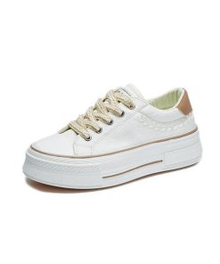 スニーカー | レディースシューズ レースアップ ローカット 厚底靴 履きやすい キャンバス カジュアルシューズ フラットシューズ