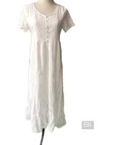 マキシ | 夏ワンピース 半袖 ロングワンピース Aライン 花刺繍 Vネック サマー ゆったり 夏コーデ 体型カバー 20代30代 黒 白 大人 40代 ママ OL シンプル フォーマル