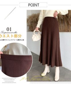 スカート | ロングレディース ニット ハイウエスト Aライン 着痩せ 秋冬新作 あったか 部屋着 おしゃれ ニット 外出 韓国ファッション 可愛い おうち時間