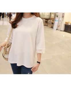 ｔシャツ・カットソー | トップス レディースTシャツ 大きいサイズ ゆったり シャツ 春夏 カジュアル 20代 30代 ビックティーシャツ カットソーTシャツ 丸首 7分袖 トレンド レース