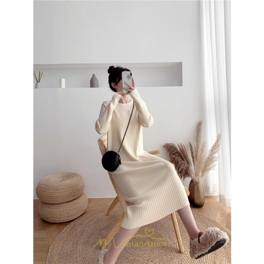 ニットワンピース | レディース 冬 きれいめ ロング おしゃれ 秋冬 長袖 送料無料 可愛い 上品 秋冬コーデ 小柄 萌え袖 20代30代40代50代 がーりー