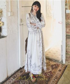 マキシ | マキシワンピース ロングワンピース レディース 夏 秋 長袖 紺 ゆったり Aライン 花柄プリント きれいめ リゾート 大人 20代 母 40代 同窓会 二次会 ママ 30代