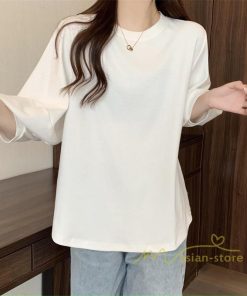 tシャツ・カットソー | 7分袖Tシャツ レディース Tシャツ 夏服 秋物 夏秋物 トップス 夏秋服 パフスリーブ ゆったり 無地 丸首 秋コーデ 春夏秋 可愛い 20代30代 40代50代 夏コーデ