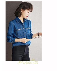 シャツ・ブラウス | デニムシャツ レディース 長袖 羽織り シャツ デニム 秋 冬 かっこいい 40代 30代 20代 おしゃれ 可愛い お出かけ オシャレ キレイめ 上品 着痩せ